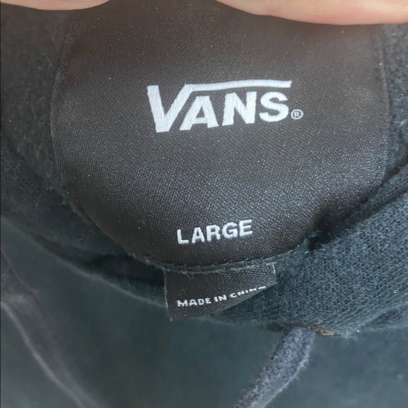 Vans “Off The Wall” Black Pullover Hoodie with Small Red Logo - Picture 3 of 6